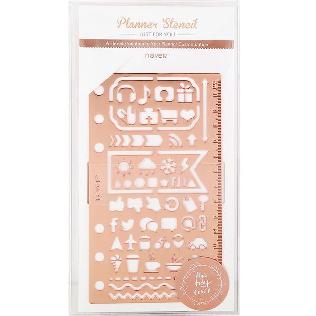 Rose Gold Planner Stencil & Ruler