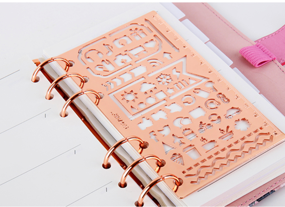 Rose Gold Planner Stencil & Ruler