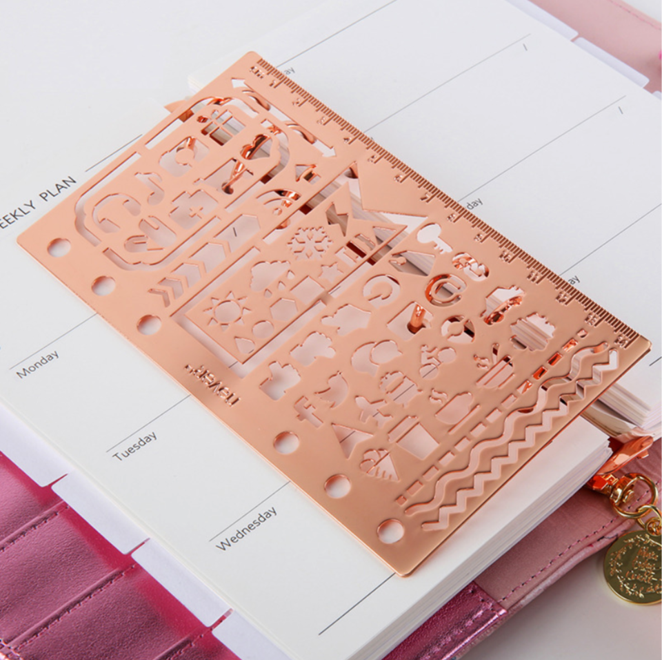 Rose Gold Planner Stencil & Ruler