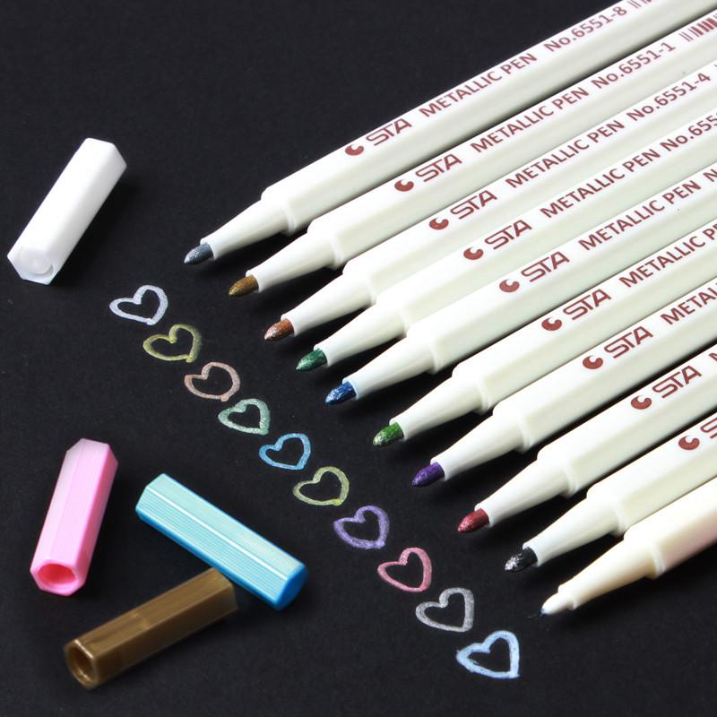 STA Metallic Shade Brush Pen 10-pack - Japanese Kawaii Pen Shop