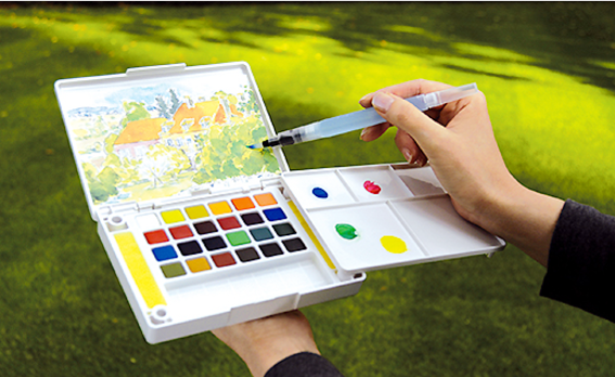 Koi Water Color Field Sketch Travel Kit - 24 Color Set