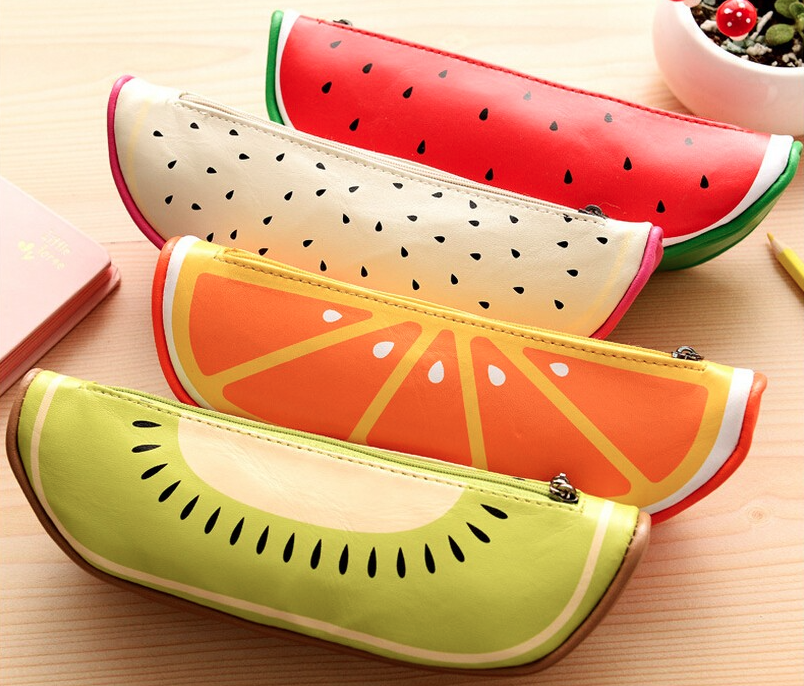Fruit Shaped Leather Pencil Case