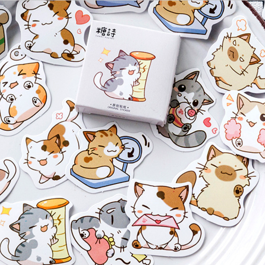 Cute Kawaii Cat Sticker Pack | Cute | Fun Stickers | Stickers | Gift for  Her | Pack of 15 Planner Stickers