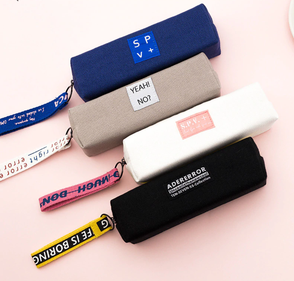 Slogan Design Zipper Pencil Case - Japanese Kawaii Pen Shop