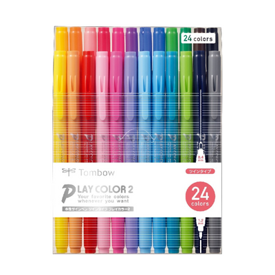 Tombow Play Color 2 Double-Sided Marker - 24 Color Set - Kawaii Pen Shop -  Cutsy World