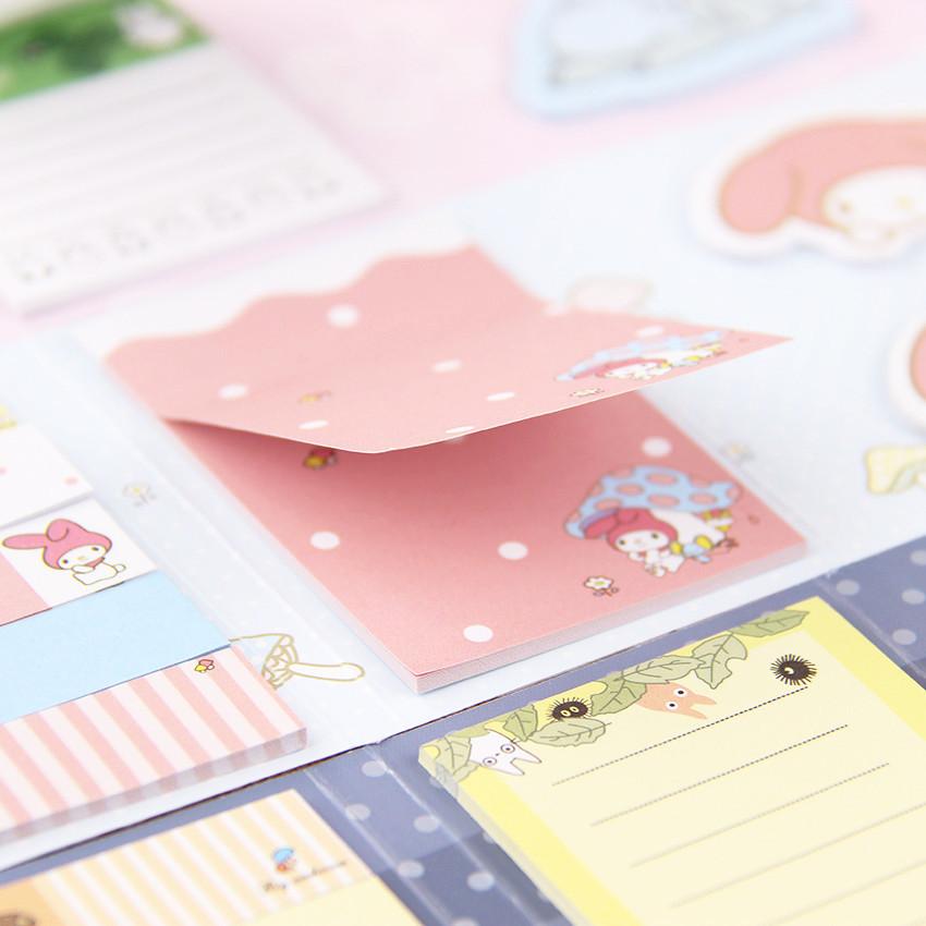 Totoro & My Melody Sticky Memo Set