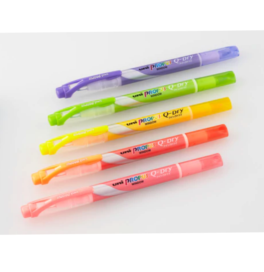 Uni Propus Q-Dry Window Highlighter: 10 Color Set