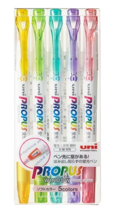 Uni Propus Window Highlighter: Soft Color Set