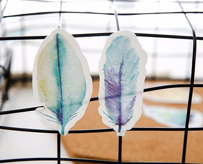 Watercolor Feather Sticky Notes