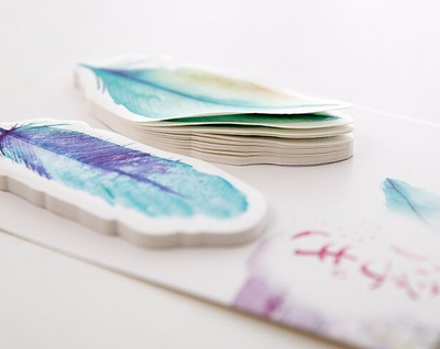 Watercolor Feather Sticky Notes