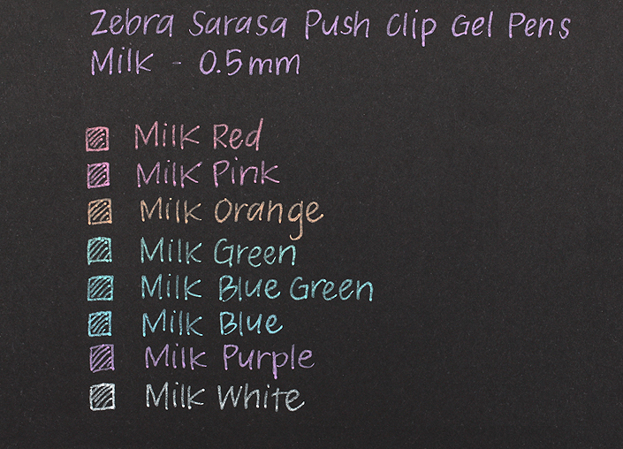 Japanese Sarasa Milk Color Gel Pen Set