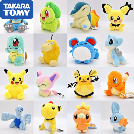 Japanese Takara Tomy Pokemon Pikachu Family Plush Toys