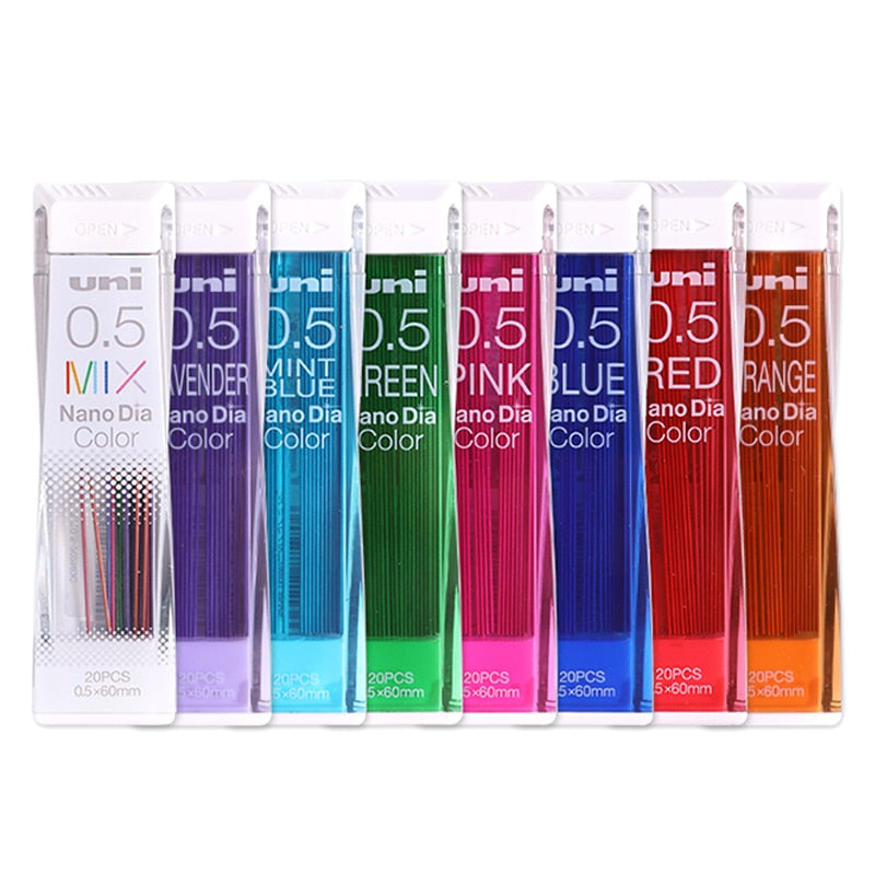 Uni Nano Dia Color 0.5mm Colored Mechanical Pencil Leads Refills