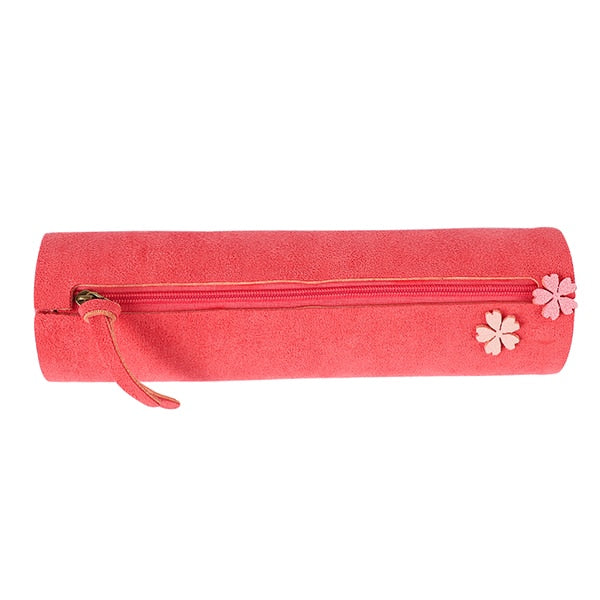 Sakura Solid Color Cylinder Pencil Case