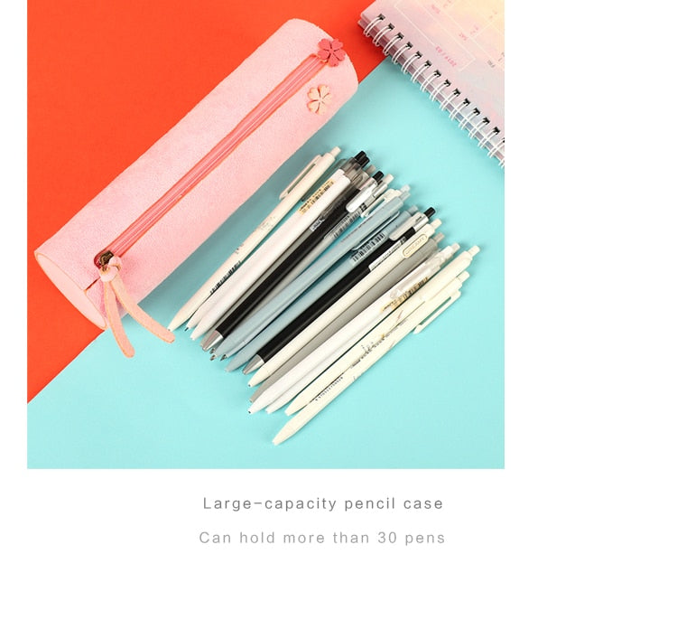 Sakura Solid Color Cylinder Pencil Case