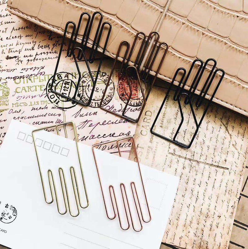 Kawaii Hand Shaped Hollow Metal Bookmark Paper Clip