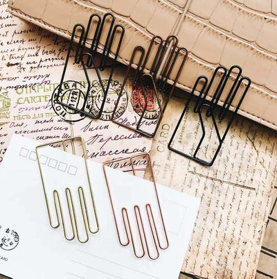 Kawaii Hand Shaped Hollow Metal Bookmark Paper Clip