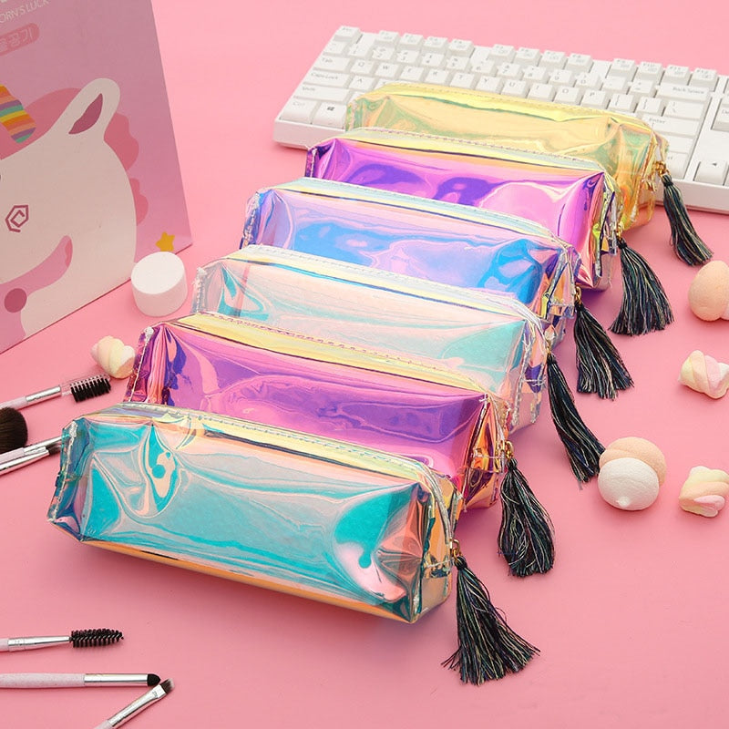 Kawaii Laser Transparent Pencil Case