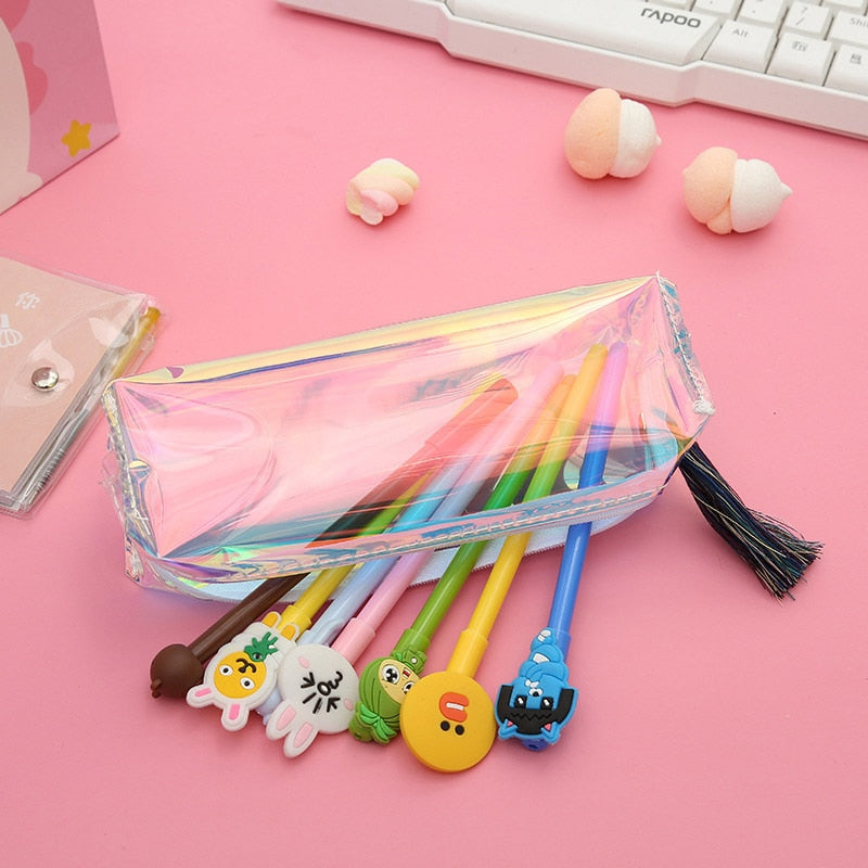 Kawaii Laser Transparent Pencil Case