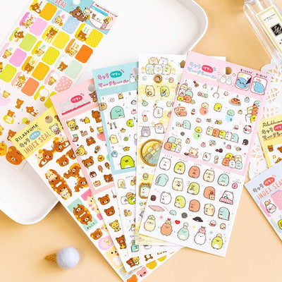 Kawaii Japanese Sumikko Gurashi and Rilakkuma Bear Plastic Stickers