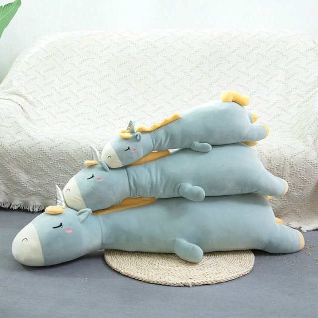 Kawaii Sleeping Unicorn Hugging Plush