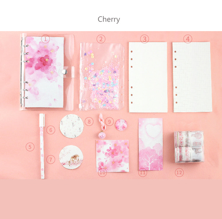 Kawaii Japanese Style A6 Spiral Notebook Planner Set