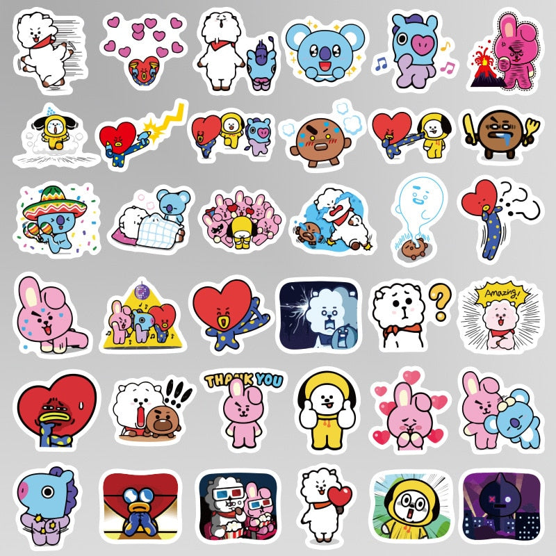 Kpop BT21 Waterproof Stickers