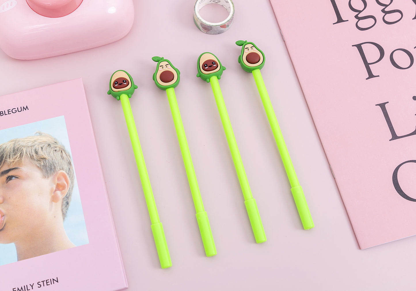 Happy Face Avocado Gel Pen Set (4 pcs/lot)