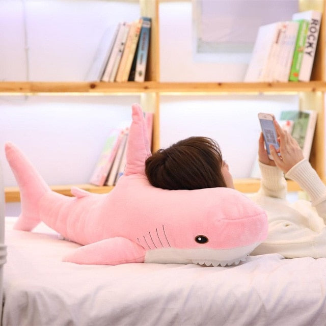 GIANT SHARK PLUSH TOY CUSHION DOLL