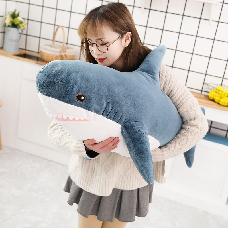 GIANT SHARK PLUSH TOY CUSHION DOLL