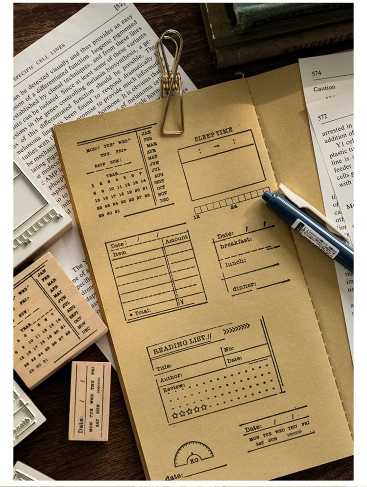 Planner Tracker Wooden Stamps – Papergame