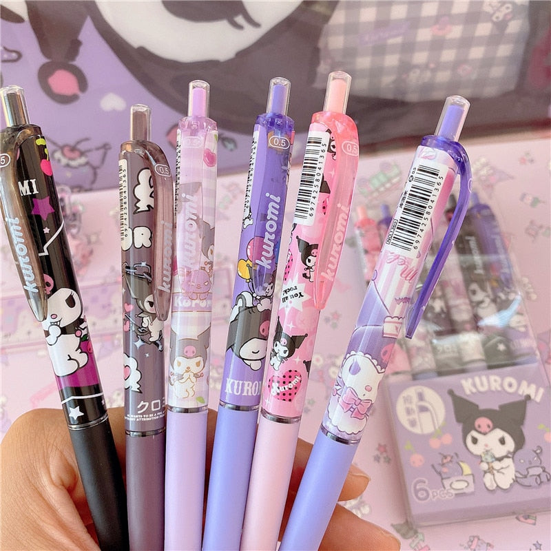 Kawaii Kuromi Cartoon Gel Pen 6pcs/set