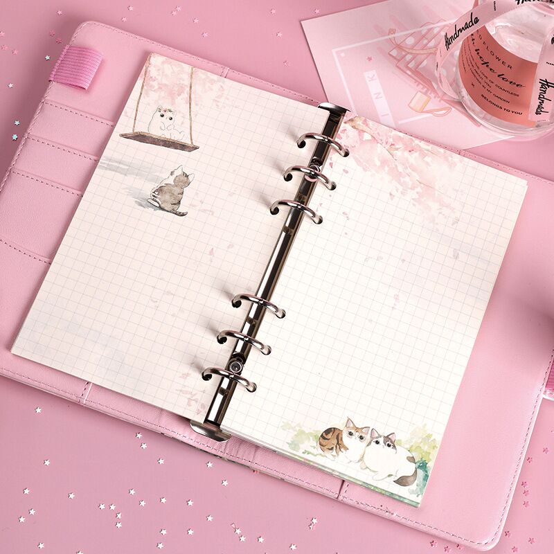 Kawaii Cat And Sakura A6 Planner Refills