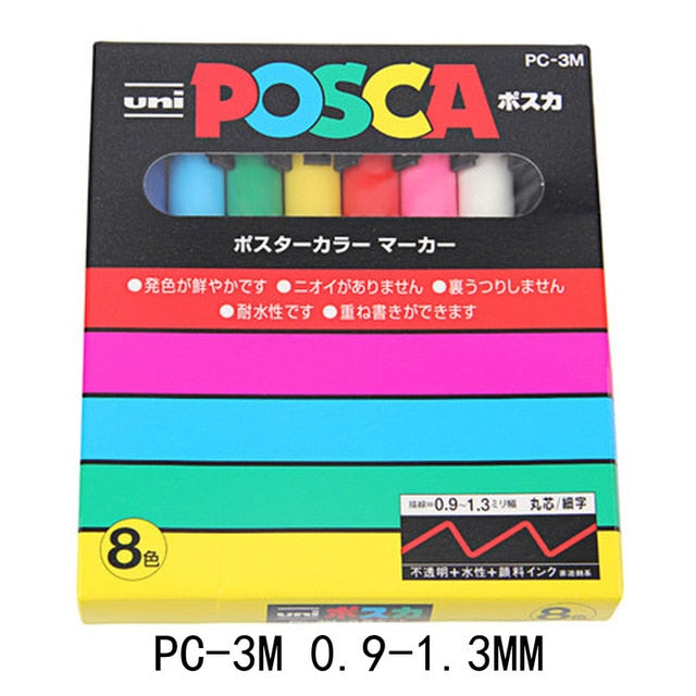 UNI POSCA PC-1M PC-3M PC-5M Set MARKER / GRAFFITI PEN