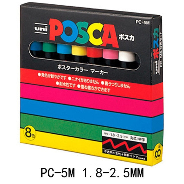 UNI POSCA PC-1M PC-3M PC-5M Set MARKER / GRAFFITI PEN