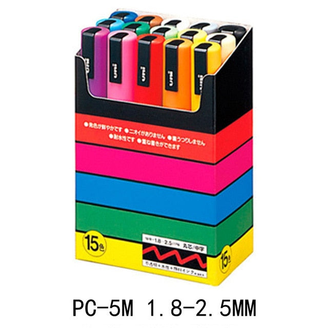 UNI POSCA PC-1M PC-3M PC-5M Set MARKER / GRAFFITI PEN