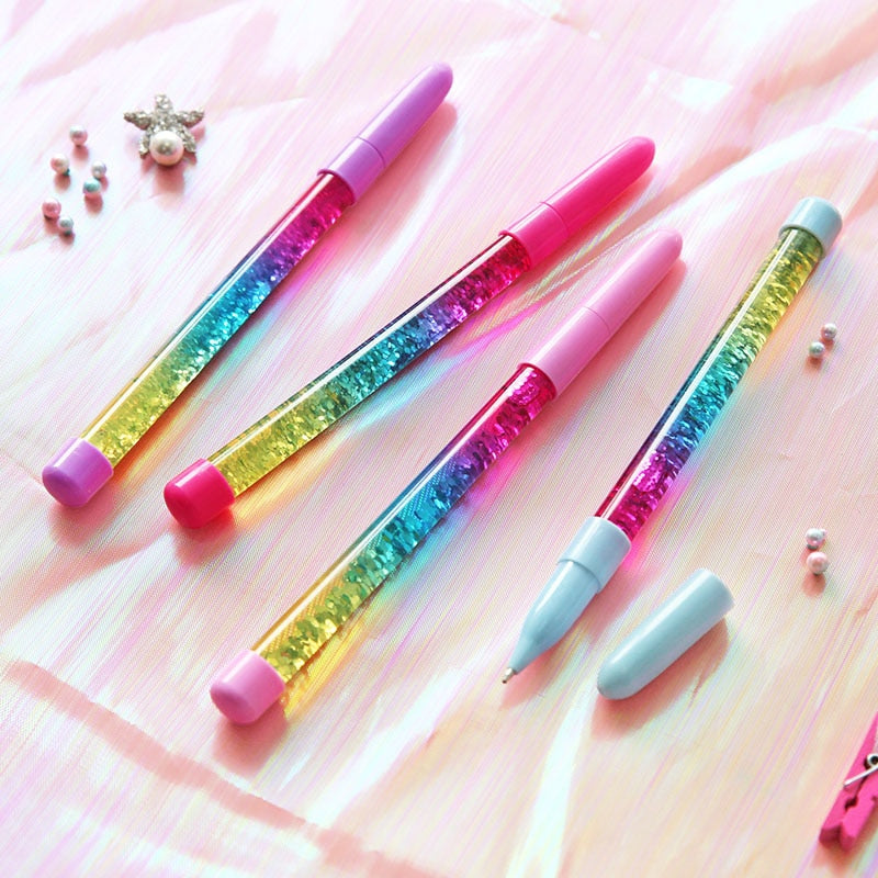 1pcs Rainbow Color Cartoon Gel Pen Cute Magic Pens Kawaii Gel Pens