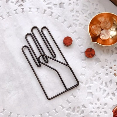 Kawaii Hand Shaped Hollow Metal Bookmark Paper Clip