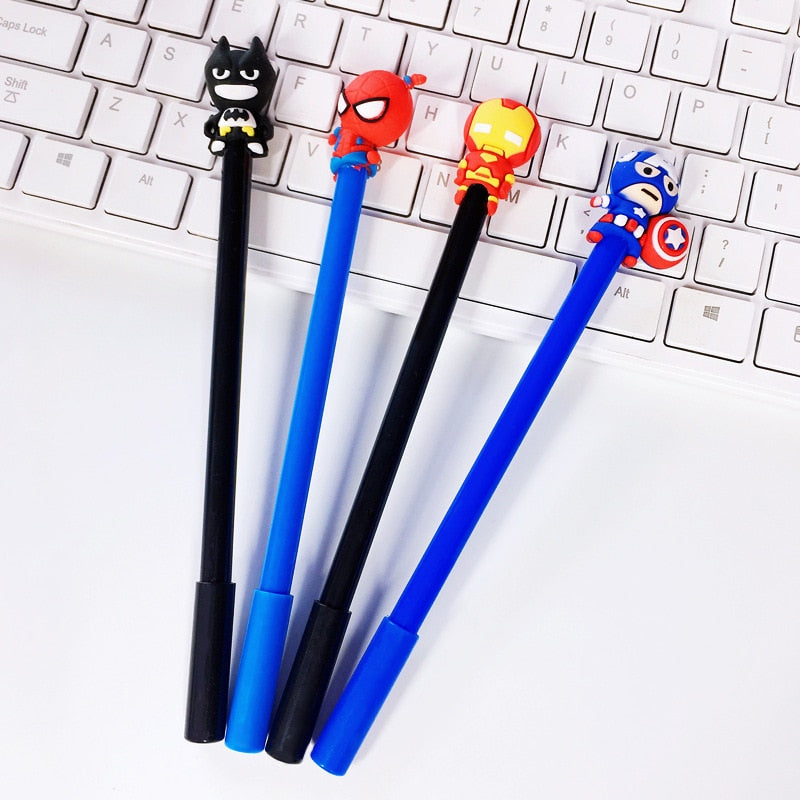 Cute Marvel Characters & Batman Gel Pens (4pcs)