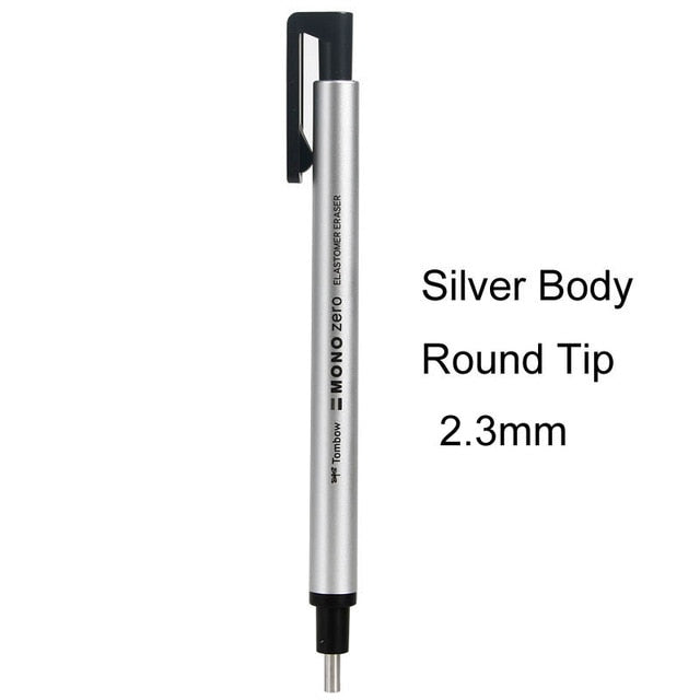 MONO Zero Eraser - Silver Round, Mechanical Eraser