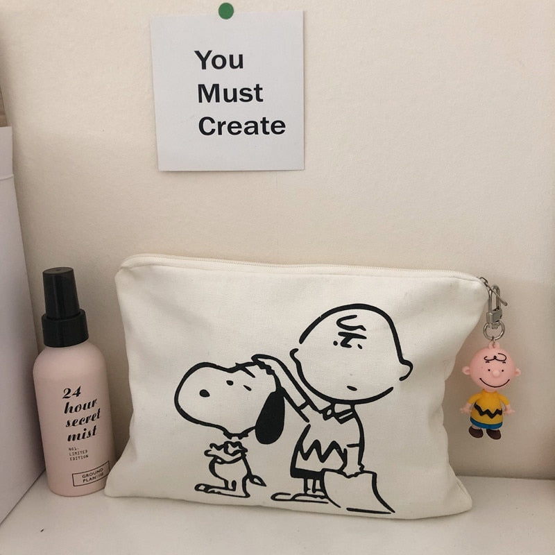 Canvas Snoopy Waterproof Pouch Bag-cosmetic Toiletry 