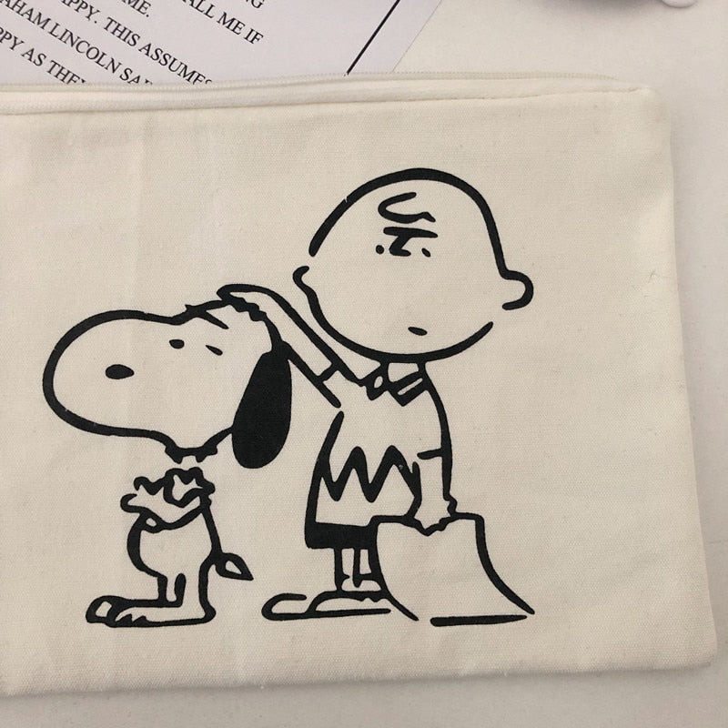 Snoopy Canvas Pencil Case Cosmetic Bag