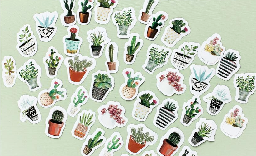 Succulent Plant Paper Stickers